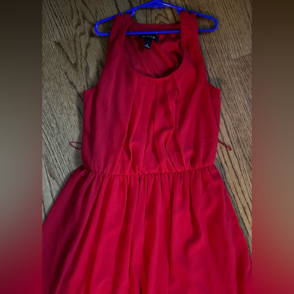 A. Byer Red Sleeveless Tank Dress